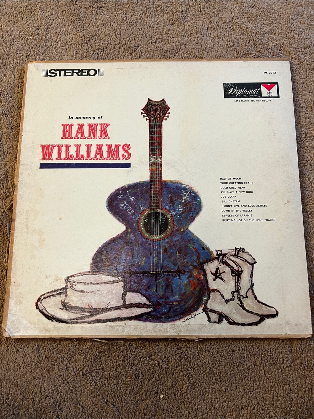 Hank Williams Tribute Vinyl Album - Blue Guitar Cover